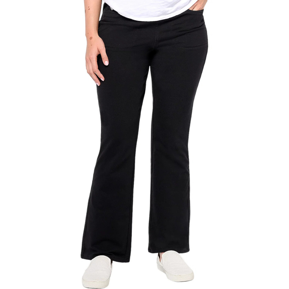 Quacker Factory DreamJeanne Pull-On 5 Pocket Bootcut Jeans Black - Short